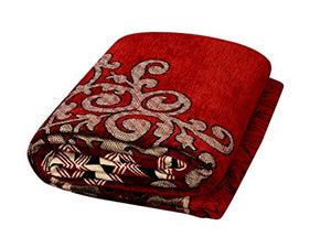 DAILZ Home Elite Ethnic Velvet Touch Abstract Chenille Carpet (55"x80")(Maroon) - Home Decor Lo
