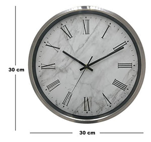 De'rons Steel Wall Clock (30 x 30 cm, Silver) - Home Decor Lo