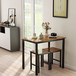 3 Piece Dining Table Set, Small Kitchen Table and 2 Stools