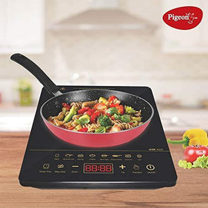 Pigeon by Stovekraft ABS plastic Acer Plus Induction Stove,cooktop,chula of 1800 watts with Feather touch control,8 preset menu and automatic shut off.A smart electric stove for your own kitchen,Black - Home Decor Lo