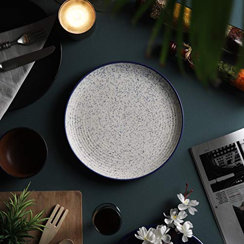 Tatvam Homes Handmade Light Orchid Organic Ceramic Full Dinner Plates (10 inches, Set of 4) - Home Decor Lo