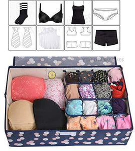 Yellow Weaves™ Undergarments Organizer / Foldable Storage Box with Lid for Drawers - Home Decor Lo