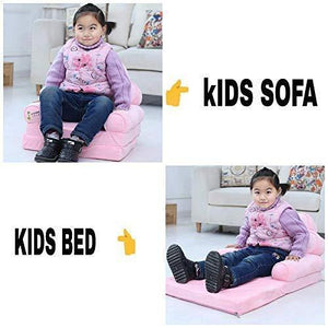 Elitehome PNP LK Trading L&T Imported Princess Soft Toy Shape Sitting Sofa Cum Bed Chair for Kids (Pink) - Home Decor Lo