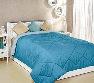 Amazon Brand - Solimo Microfibre Reversible Comforter, Double (Ocean Blue and Mild Blue, 200 GSM) - Home Decor Lo