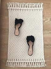 Load image into Gallery viewer, pepme Cotton Macrame Rug, Boho Cotton Placemat with Tassels for Bedroom Living Room, Rectangle Home Decor Foot Mat (40x18 inches, Pack of 1) - Home Decor Lo