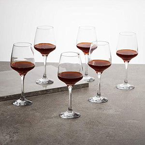 Ash & Roh Red Wine Glasses Crystal Clear Tableware Glass Pack of 4, 350 ml - Home Decor Lo