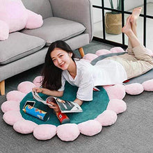 Load image into Gallery viewer, Mollismoons Round Flower Bedroom Carpet Non-Slip Kids Room Crawling Mats Computer Hanging Chair Mat Baby Room Play Mats Yoga Cushion (Pink-Green) - Home Decor Lo