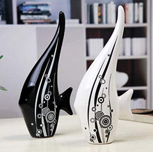 Load image into Gallery viewer, Xtore Ceramic Bubble Fish Art Figure, Large, Black White, Set of 2