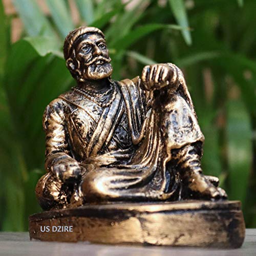 US DZIRE™ 907 Chatrapati Shivaji Maharaj Idols Handcraft Statue for Car Dashboard, Table,Puja ghar,mandir murti & Office Figurines Decorative Showpiece - Home Decor Lo