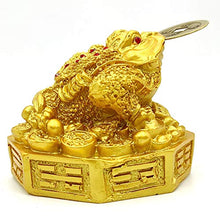 Load image into Gallery viewer, Plusvalue Fengshui Lucky Three Legged Feng Shui Money Frog Toad for Good Luck, Wealth, Prosperity, Success, Happiness (Golden Colour) - Home Decor Lo