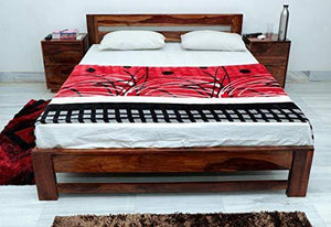 Ganpati Arts Solid Wooden Foster Queen Size Bed for Bedroom Home Furniture (Sheesham_Brown) - Home Decor Lo