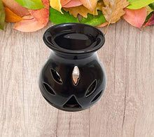 Load image into Gallery viewer, Pure Source India Ceramic Clay Candle Operated Aroma Burner (Black, 4 Inch) - Home Decor Lo