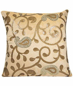 Velvet Cushion Covers Set of 5 Abstract Embroidered Floral Design with Work - Home Decor Lo