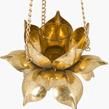 Load image into Gallery viewer, Home Centre Redolence Neptune Lotus Hanging Light Holder - Gold - Home Decor Lo
