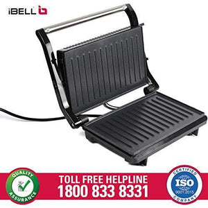 iBELL Hold The World Digitally! SM515 750 Watt Panini Grill Sandwich Maker with Floating Hinges, Black - Home Decor Lo