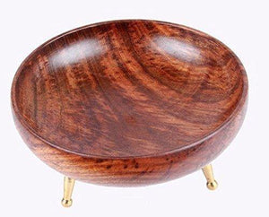 Curiofact Sheesham Wood Decorative Bowl (8 x 3.5 inch, Brown) - Home Decor Lo