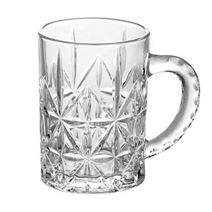 JUSTNOW Crystal Beer Glass Mug 425ml Drinking Glass Beer Mugs Thicken Lead-Free Beer Stein with Handle Elegant Design for Home and Kitchen, Pubs, Bars, Restaurants and Parties Set of (6) - Home Decor Lo