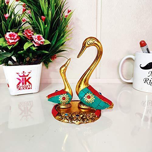 KridayKraft Love Birds swan Set Pair of Kissing Duck Metal Statue,Romantic Gift to Boy friend, Girl friend, Animal lover, Decoration idol for Office,Showcase,Table, Animal Showpiece Figurines Gift Article... - Home Decor Lo