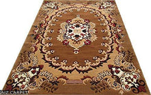 Load image into Gallery viewer, Faiz Carpets Beatiful Floral Design Velvet Touch Carpet for Living Room and Home with 1 inch Thickness - Gold (6 x 8 Feet) - Home Decor Lo