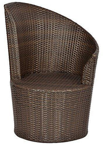 FurniFuture Half Moon Outdoor Patio Furniture 2 Chairs and Table Set with Glass Top - (Brown) - Home Decor Lo