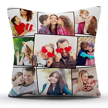 Load image into Gallery viewer, k1gifts 9 Photos Personalized Collage Satin Photo Pillow (White) 12 * 12 INCH - Home Decor Lo
