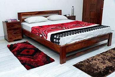 Ganpati Arts Solid Wooden Foster Queen Size Bed for Bedroom Home Furniture (Sheesham_Brown) - Home Decor Lo