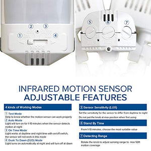 SANSI LED Security Motion Sensor Outdoor Lights, 30W (250W Incandescent Equivalent) 3400lm, 5000K Daylight, Waterproof Flood Light, ETL Listed, White - Home Decor Lo