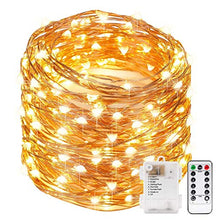 Load image into Gallery viewer, Xergy 10M 100 Led Powered by Battery Box and Remote and 8 Mode Functions Copper Wire Led Fairy String Lights Valentine Decoration (Warm White) Christmas Tree Decoration Lights Festival Rice Light - Home Decor Lo