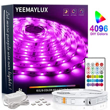 Load image into Gallery viewer, LED Strip Lights, Upgraded 16.4ft RGB Led Light Strips for Room,4096 DIY Colors, RGB Light Strip with Remote,SMD 5050 LEDs, Color Changing Led Light Strips for Bedroom,Indoor Decorations for Home - Home Decor Lo