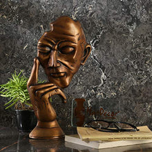 Load image into Gallery viewer, Two Moustaches The Thinking Man Brass Decor Showpiece (5.5 X 2.5 X 12 Inches, Brown) - Home Decor Lo