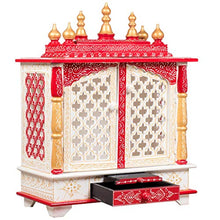 Load image into Gallery viewer, Kamdhenu art and craft Wooden Home Temple (Red, Standard) - Home Decor Lo