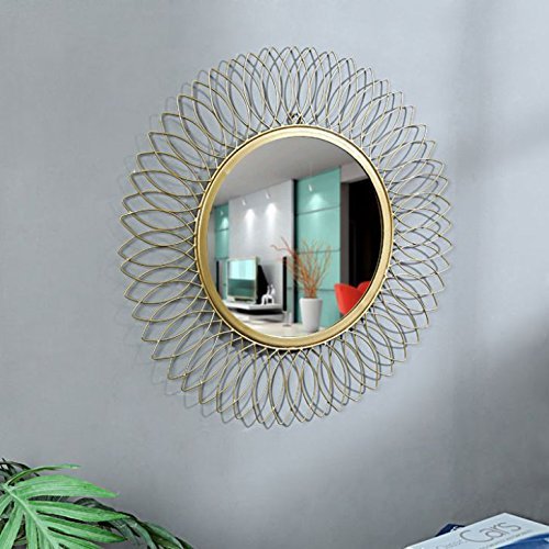 GIG Handicrafts Metal Wall Mirror (59 x 59 cm, Gold) - Home Decor Lo
