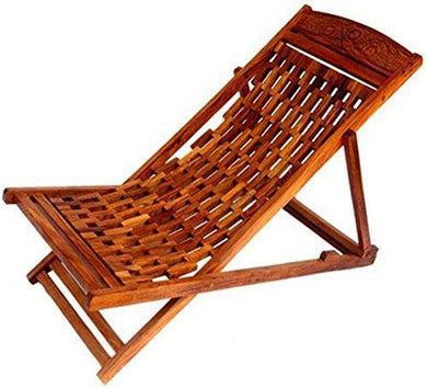 Craftatoz Folding Garden Easy Chair in Sheesham Wood (Indian - Home Decor Lo