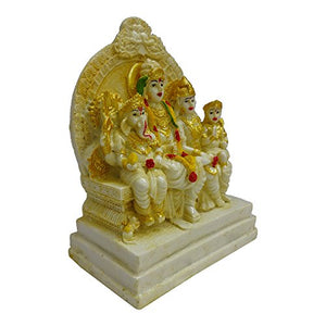 Fabzone Resin Lord Shiv Parivar | Shiv Family | Mahadev Family Statue, 6.5 inches, Yellowish, 1 Piece - Home Decor Lo