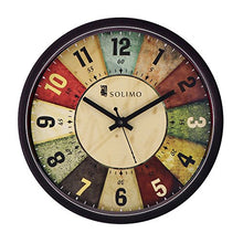 Load image into Gallery viewer, Amazon Brand - Solimo 12-inch Wall Clock - Classic Roulette (Silent Movement, Black Frame) - Home Decor Lo