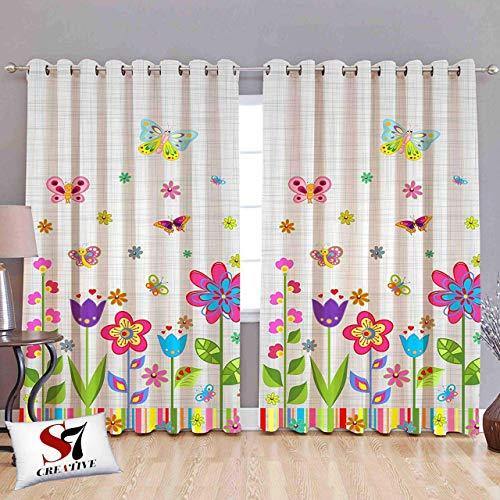 Buy Gopvi Tissue Net Curtain Drapes for Living Room 7Ft Door Curtains for  Bedroom Kitchen Hall Decorative Light Filtering Panels for Home Office (4x7  Feet, Offwhite Leaf) Online at Best Prices in