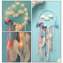 Load image into Gallery viewer, Party Propz Cloud Lights Dream Catchers Handmade Feather Crafts Dreamcatchers with Light Lace for Home,Rooms, Bedroom Wall Hanging Decoration, Craft Hangings Decor,Decorative Items Gift Girls - Home Decor Lo
