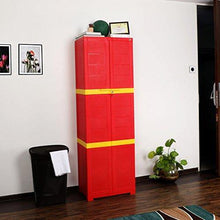 Load image into Gallery viewer, Cello Novelty Large Storage Cupboard with 4 Shelves(Red and Yellow) - Home Decor Lo