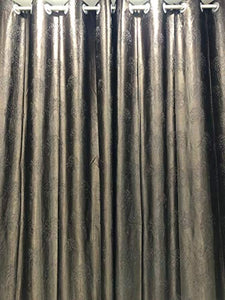 Reyansh Decor Set of 2 Heavy Designer Plain Polyester Eyelet Curtains (Door 4 X 7 Feet, 3_Grey_2PC) - Home Decor Lo