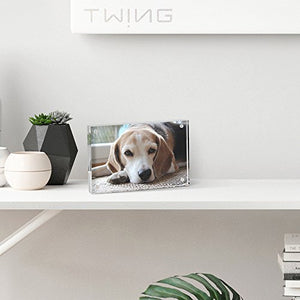 TWING Premium Acrylic Clear Photo Frame - 5x7 inches Magnet Photo Frame -Double Sided Thick Desktop Frames by Twing - Home Decor Lo