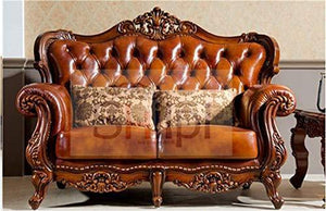 Shilpi Solid Sheesham Wood Sofa Set | Wooden Sofa Set | Living Room Furniture (3+2+1, Brown) Without Table - Home Decor Lo