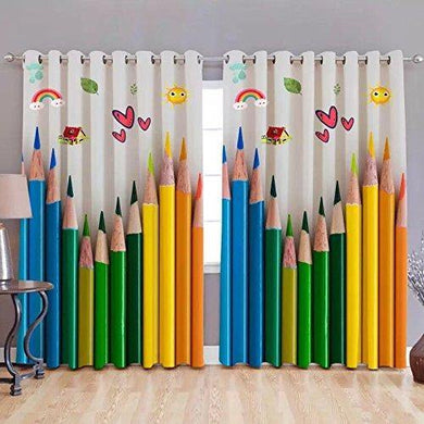P Home Decor and Designer HD Digital Printed Eyelet 7 Feet Door Curtains for Study & Kids Room Set of 2 - Home Decor Lo