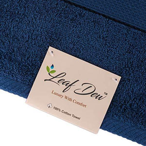 Leaf Dew 100% Cotton Bath Towel 500 GSM (Navy Blue, Large 150 X 75 cm) - Home Decor Lo