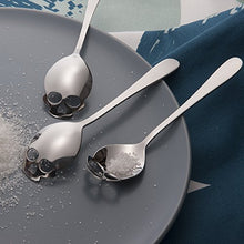 Load image into Gallery viewer, Skull Sugar Spoon : FOXAS 304 Stainless Steel Skull Sugar Spoon Tea and Coffee Stirring Spoon Set of 6 (18/10 Chromium Nickel) - Home Decor Lo