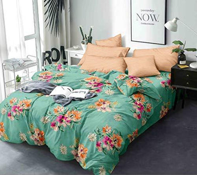 LINEN STUDIO Cotton 210 TC Bedding Set (Green_Standard) - Home Decor Lo