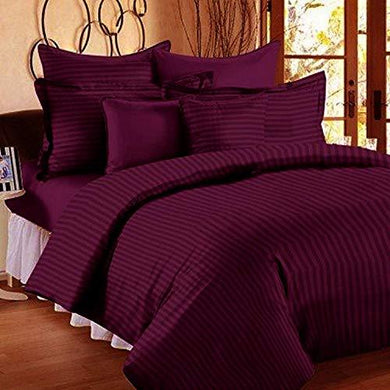 AEROHAVEN™ Linen 100% Cotton 210 Tc Queen Bed Size Bedsheet with 2 Pillow Covers - (Queen Bed (90 inch x 100 inch), Wine) - Home Decor Lo
