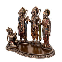 Load image into Gallery viewer, AONA Ram Laxman Sita with Hanuman Rama Darbar Poly Resin Sculpture, Height 8 Inches, Bronze