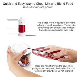 Zyliss Easy Pull Manual Food Processor and Food Chopper, Red - Home Decor Lo