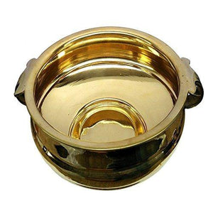 AN Handicrafts Decorative Antique Brass Urli Bowl for Flowers and Candles Traditional Floating Pot Handicraft Home Decor Center Showpiece for Diwali , House Warming (8 inch diameter) - Home Decor Lo