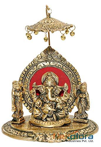 Nexplora Industries Riddhi Siddhi Chhatra Ganesh Showpiece Metal Statue Idol - Home Decor Lo